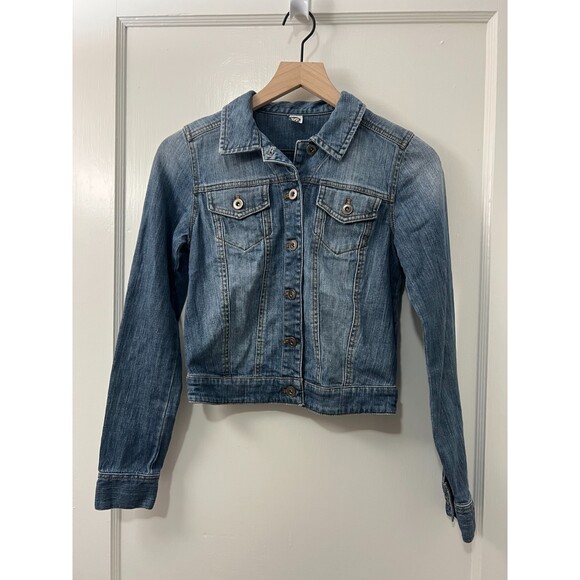 BP. Women's Cropped Denim Trucker Jacket Button Up Size XS - Picture 1 of 8
